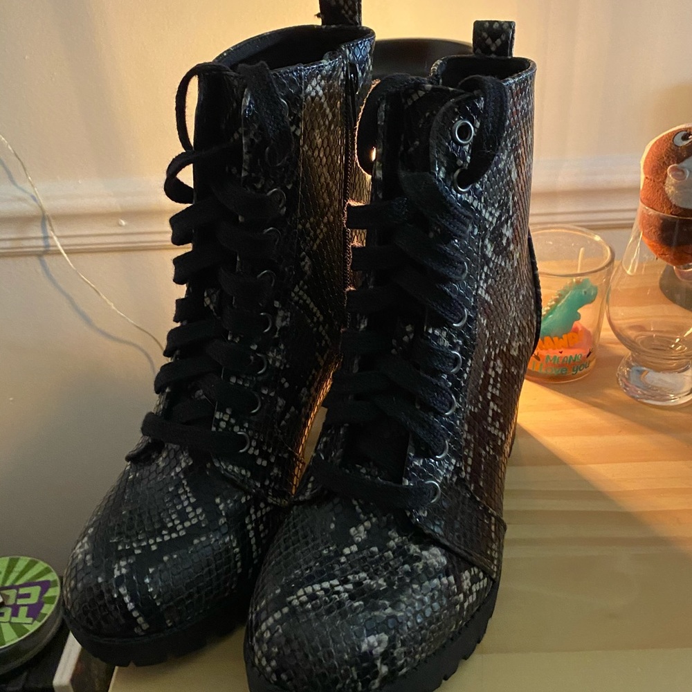 Snake skin boots